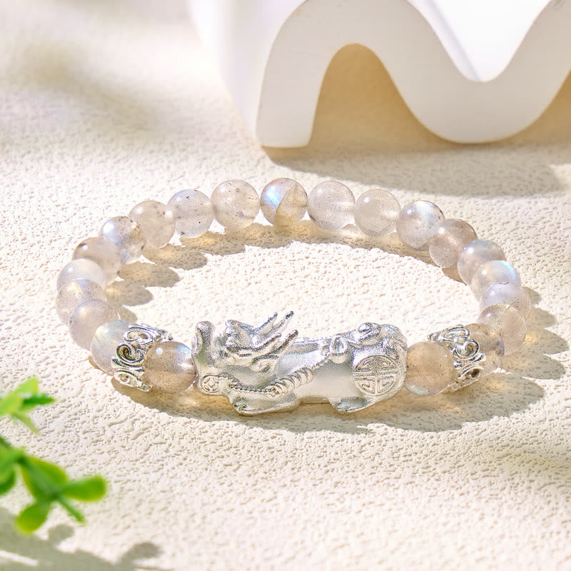 FuAttract Intuition & Protection Wealth Attraction Labradorite Pixiu Bracelet - 8mm - image 0