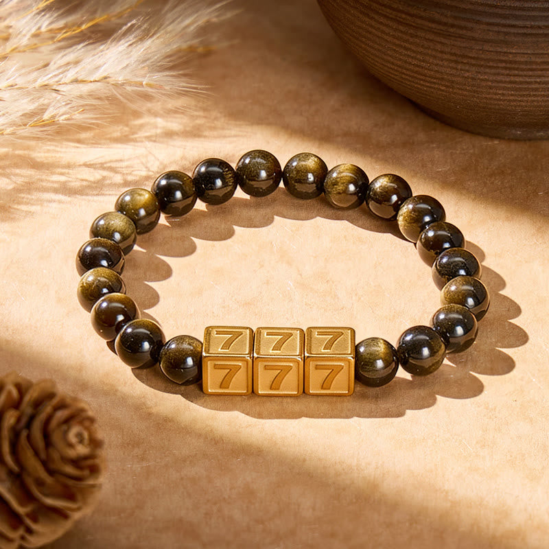 FuAttract Angel Numbers Bracelet — Destiny Guidance & Golden Obsidian Protection - 777 - image 23