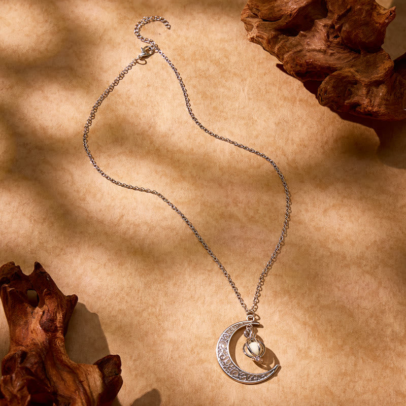 FuAttract Calm Energy Mindful Living & Inner Peace Crescent Moon Luminous Stone Necklace - image 7