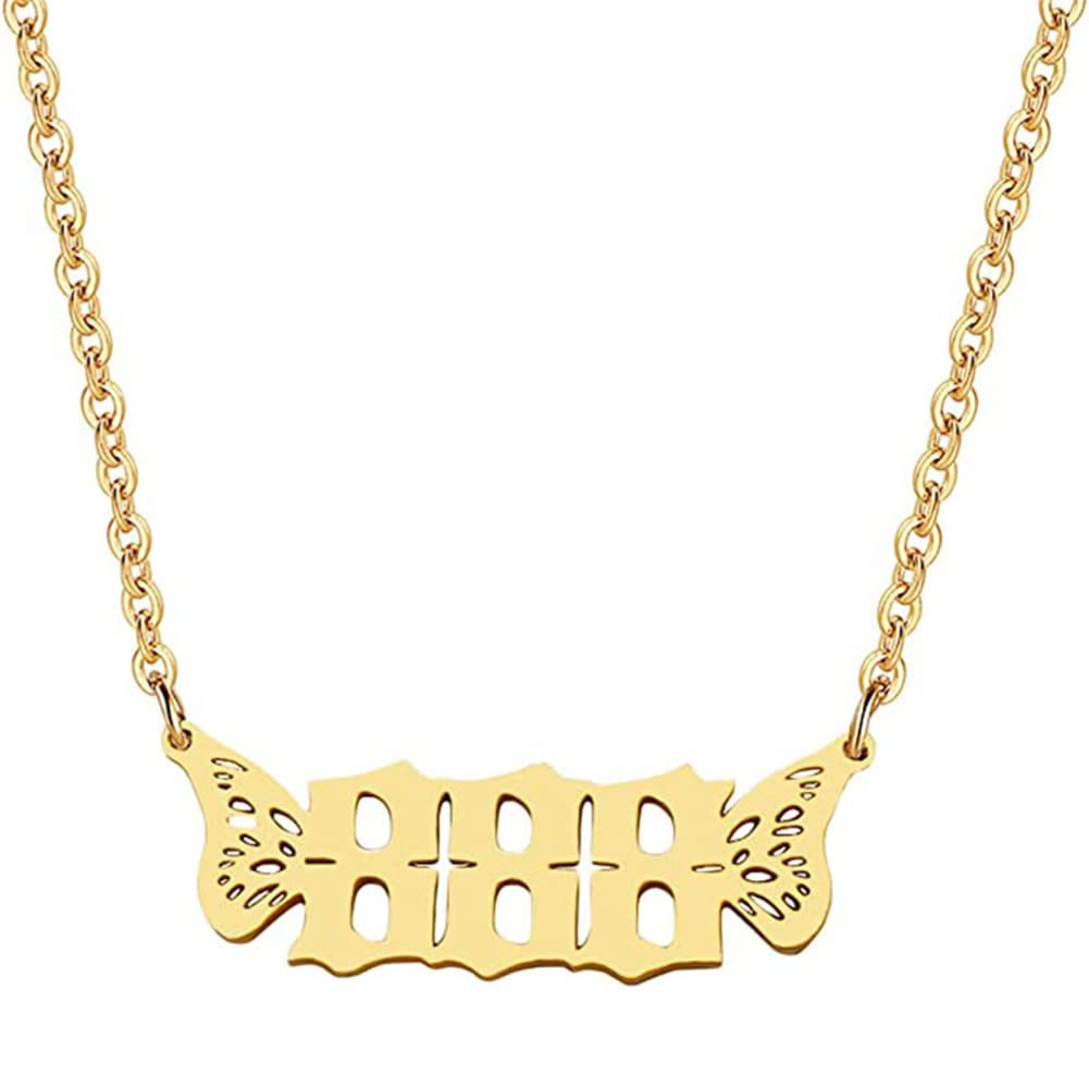FuAttract Angel Number Titanium Steel Destiny Necklace for Life Guidance & Energy - Gold - 888 - image 16