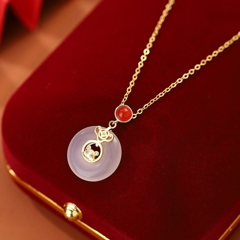 FuAttract Protection Luck Balance Chinese Zodiac S999 Silver Red Agate Necklace - Tiger - image 15