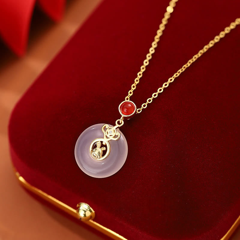 FuAttract Protection Luck Balance Chinese Zodiac S999 Silver Red Agate Necklace - Rabbit - image 16