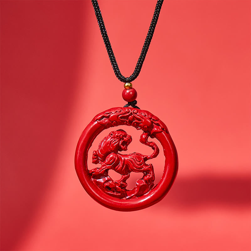 FuAttract Luck Harmony Protection Chinese Zodiac Cinnabar Ping An Buckle Necklace - Tiger - image 12