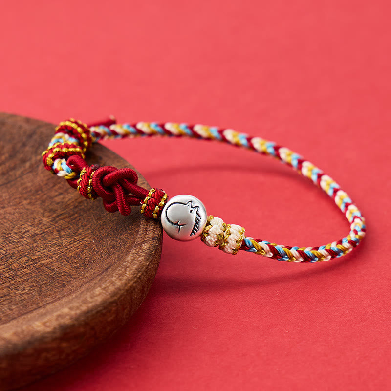 FuAttract Luck Protection & Harmony Chinese Zodiac Braided Cord Silver Charm Bracelet - image 1