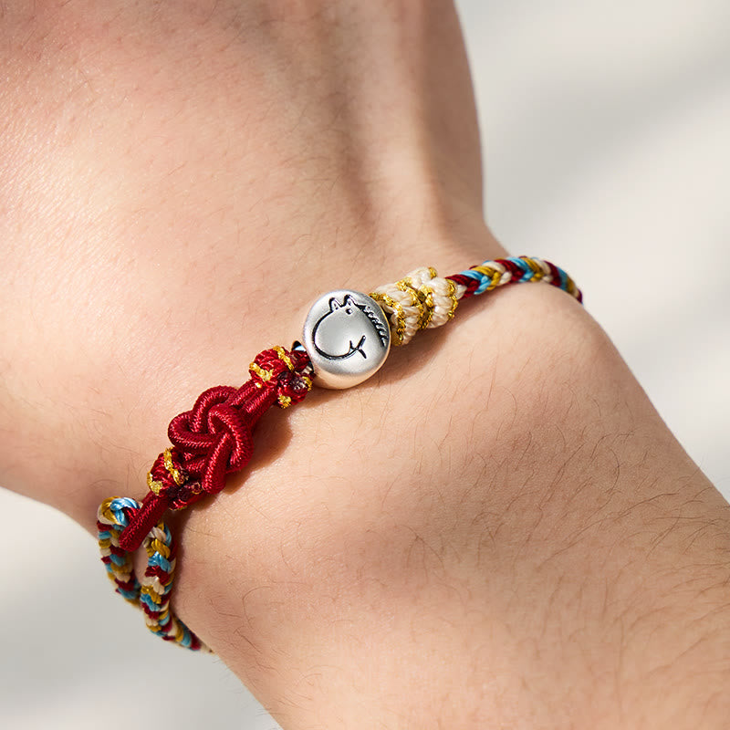 FuAttract Luck Protection & Harmony Chinese Zodiac Braided Cord Silver Charm Bracelet - image 6