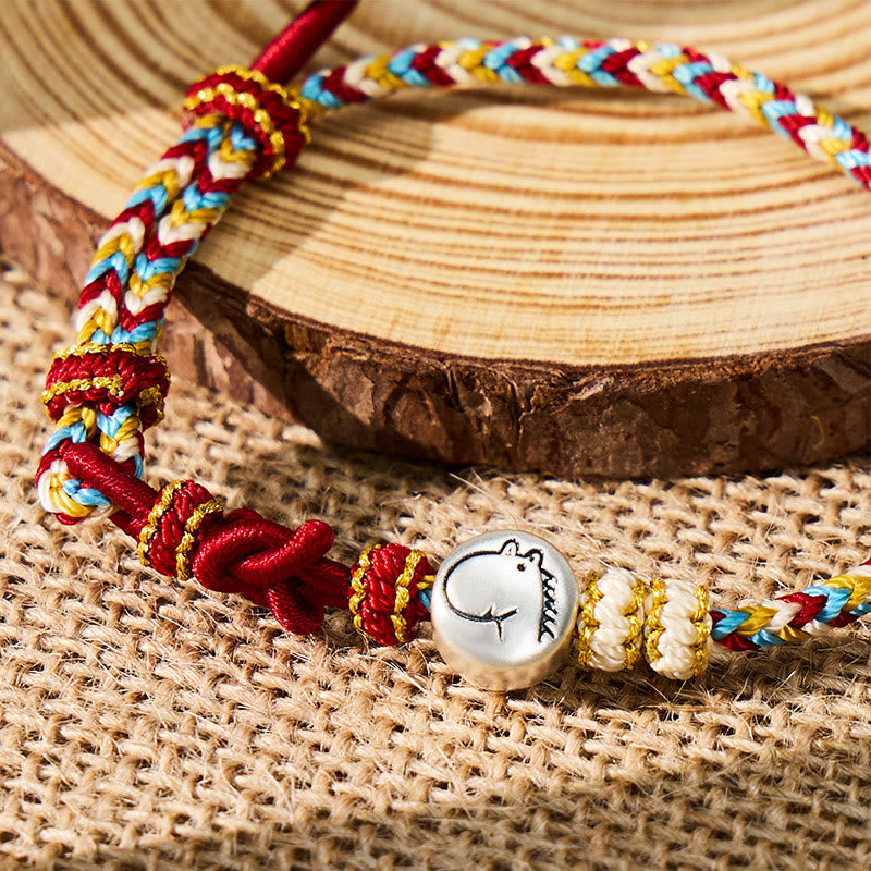 FuAttract Luck Protection & Harmony Chinese Zodiac Braided Cord Silver Charm Bracelet - image 9