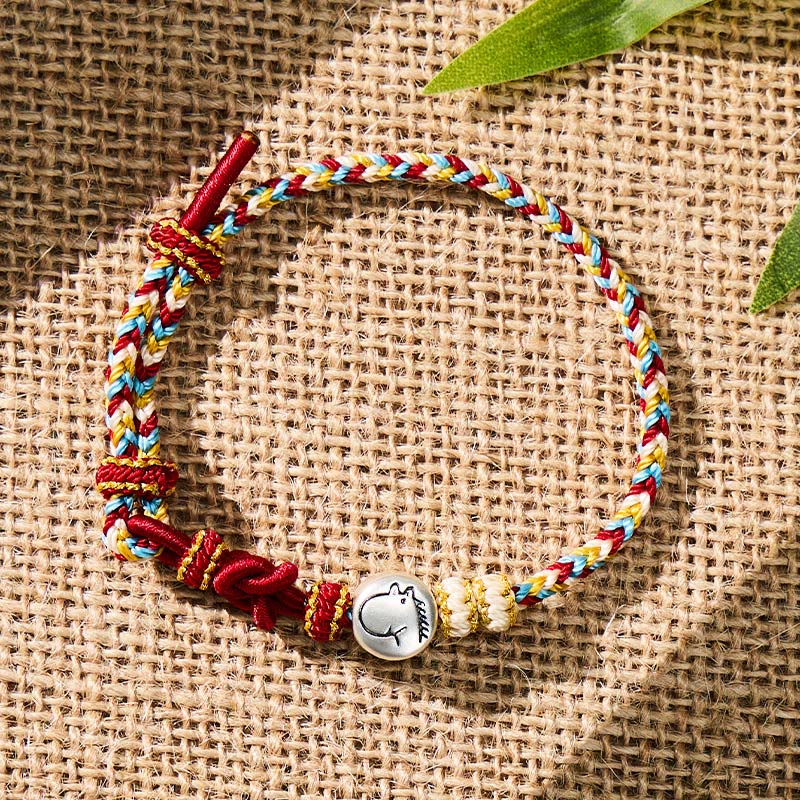 FuAttract Luck Protection & Harmony Chinese Zodiac Braided Cord Silver Charm Bracelet - image 4