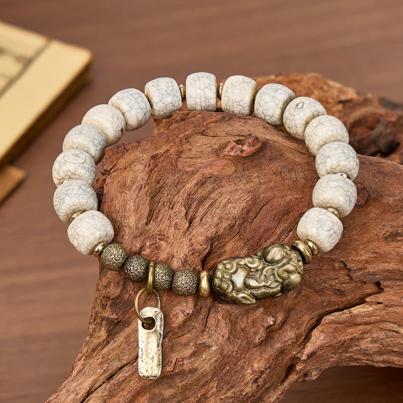 FuAttract Protection & Wealth Yak Bone Golden Obsidian Pixiu Energy Power Bracelet - image 3