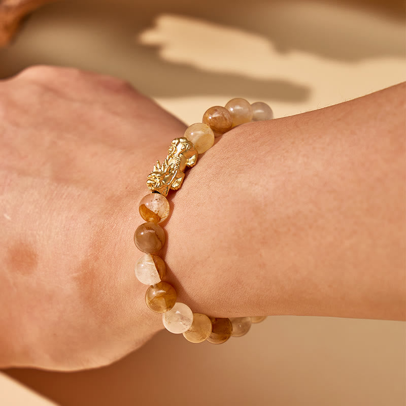 FuAttract Abundance & Positivity Energy Yellow Glue Flower Pixiu Bracelet - image 5