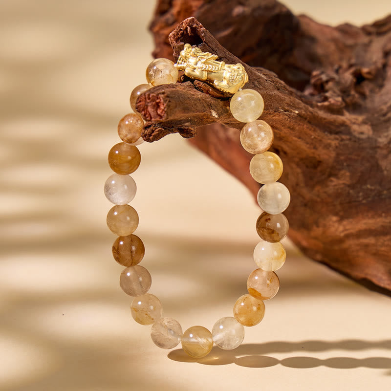 FuAttract Abundance & Positivity Energy Yellow Glue Flower Pixiu Bracelet - image 3