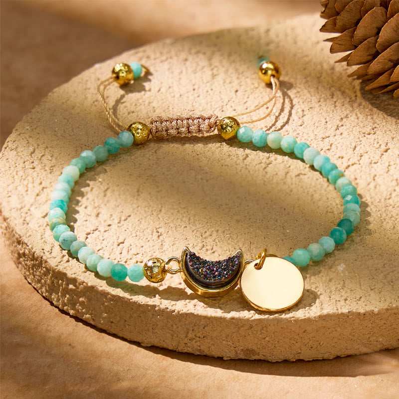 FuAttract Calm & Energy Crescent Moon Bracelet – Multi-Stone Healing Collection - Amazonite - image 23