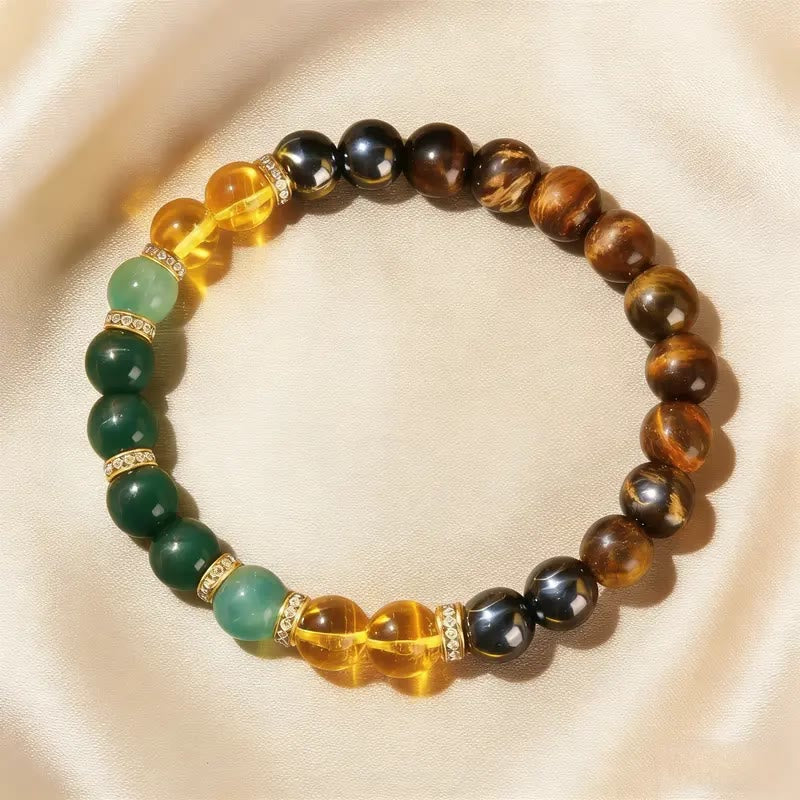 FuAttract Protection Courage Focus & Grounding Black Onyx & Tiger's Eye Bracelet - image 1