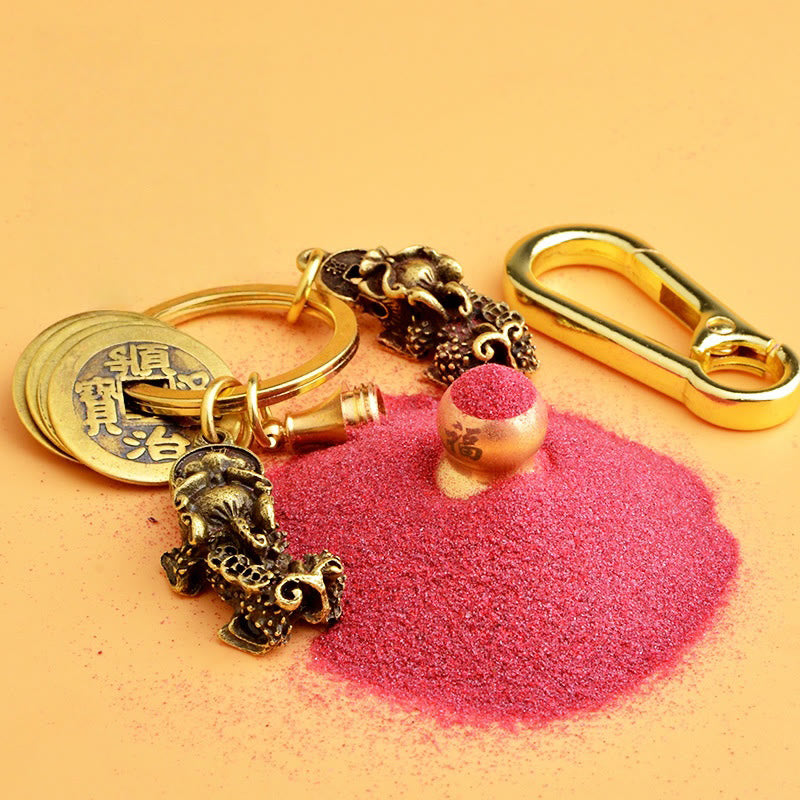 FREE Today: Fortune Protection Prosperity Flow Brass Chinese Zodiac Keychain with Pixiu - image 3