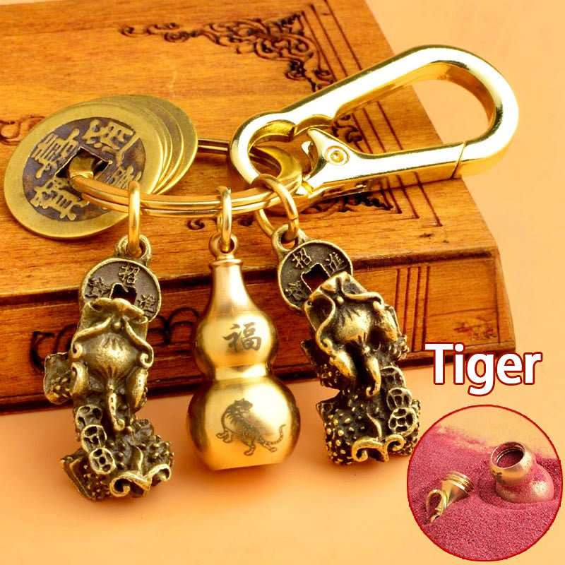 FREE Today: Fortune Protection Prosperity Flow Brass Chinese Zodiac Keychain with Pixiu - Tiger - image 15
