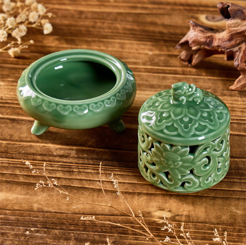 FuAttract Wealth Protection & Energy Balance Pixiu Celadon Incense Burners - image 3
