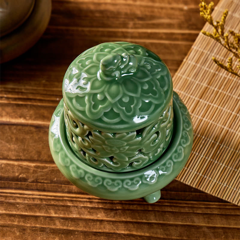 FuAttract Wealth Protection & Energy Balance Pixiu Celadon Incense Burners - image 2