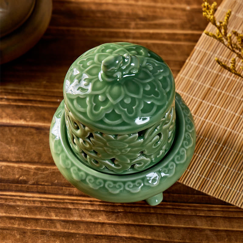 FuAttract Wealth Protection & Energy Balance Pixiu Celadon Incense Burners - image 2