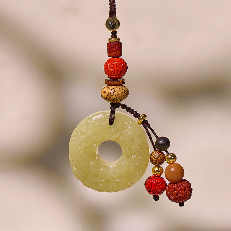 FuAttract Harmony & Protection Hetian Jade Ping An Buckle Pixiu Keychain - image 3