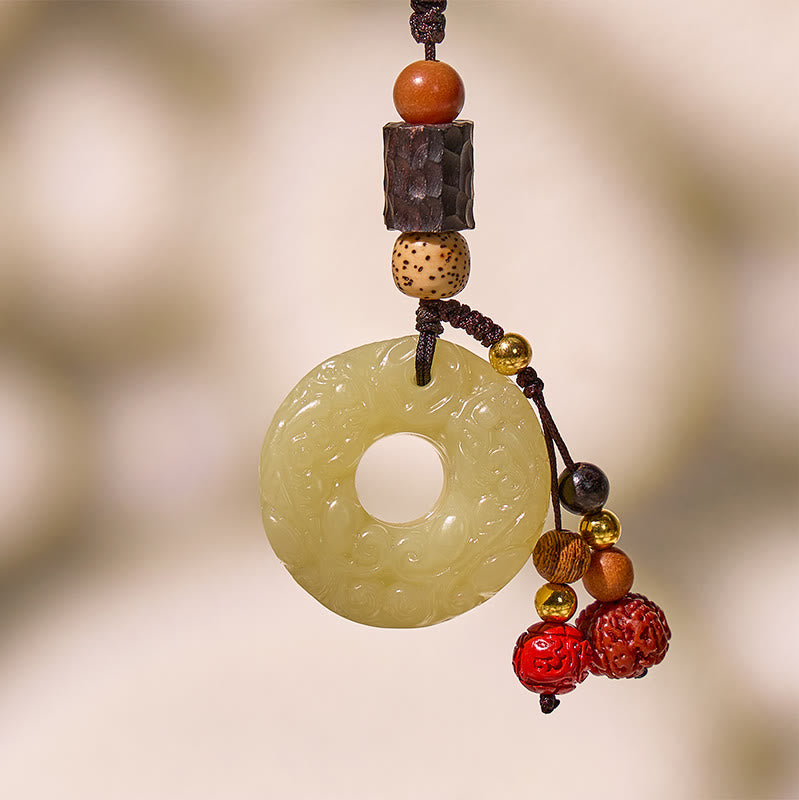 FuAttract Harmony & Protection Hetian Jade Ping An Buckle Pixiu Keychain - image 11