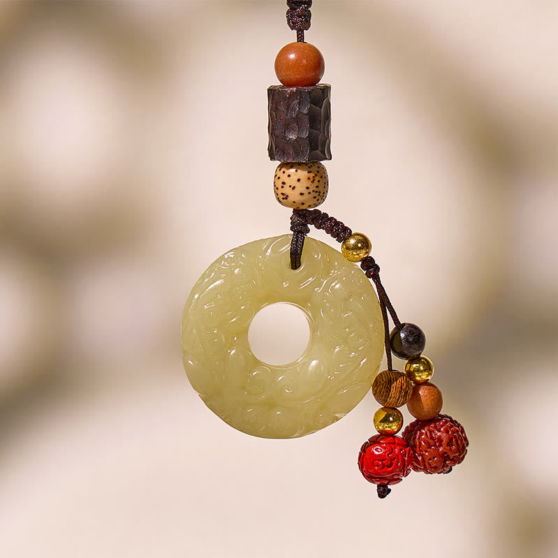 FuAttract Harmony & Protection Hetian Jade Ping An Buckle Pixiu Keychain - image 11