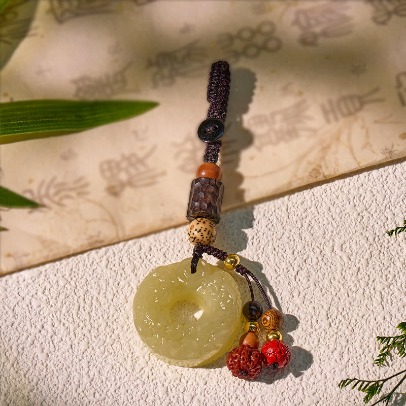 FuAttract Harmony & Protection Hetian Jade Ping An Buckle Pixiu Keychain - image 12