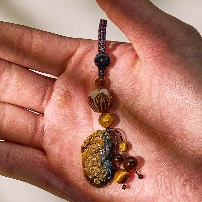 FuAttract Tiger's Eye Lotus Pixiu Keychain – Wealth Protection Energy - image 3