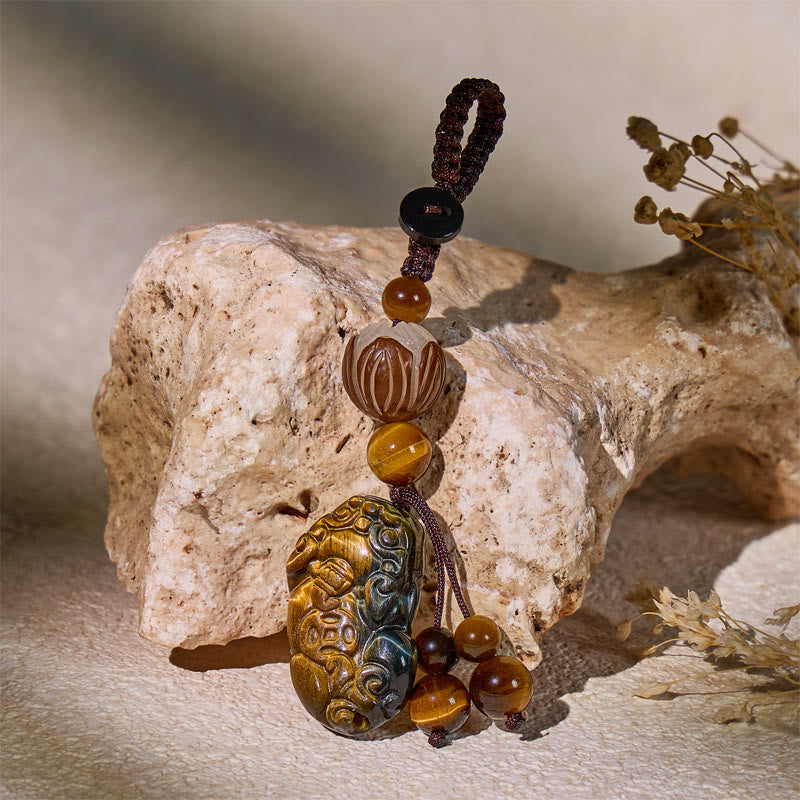 FuAttract Tiger's Eye Lotus Pixiu Keychain – Wealth Protection Energy - image 2