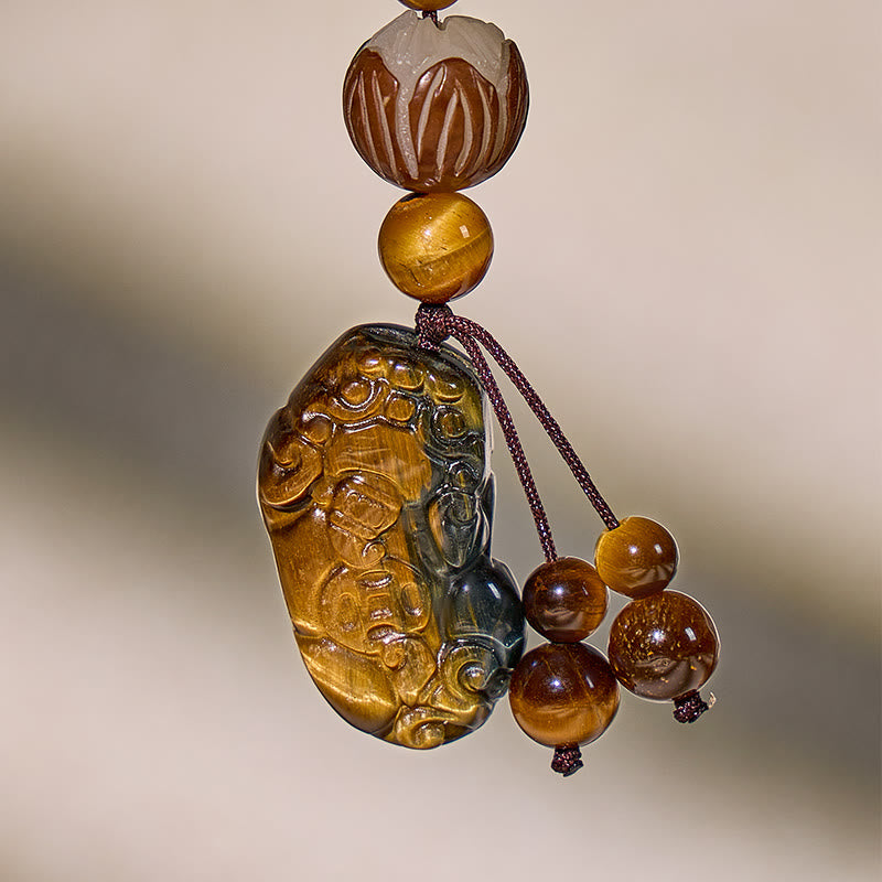 FuAttract Tiger's Eye Lotus Pixiu Keychain – Wealth Protection Energy - image 4