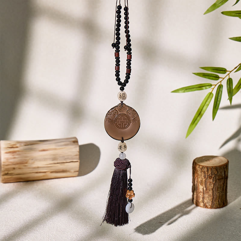 FuAttract Protection Grounding & Wealth Energy Black Obsidian Pixiu Car Hanging Decor - Pixiu - image 0