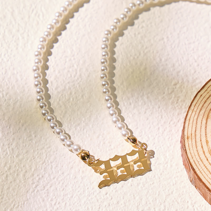 FuAttract Angel Numbers Pearl Stainless Steel Necklace – Destiny Strength & Vitality - image 2