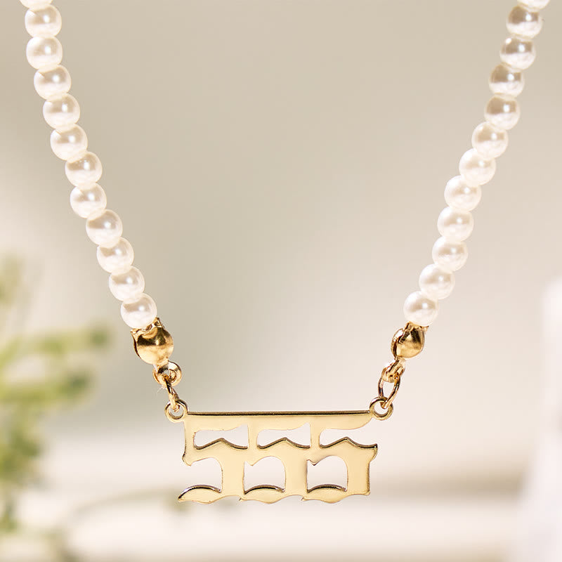 FuAttract Angel Numbers Pearl Stainless Steel Necklace – Destiny Strength & Vitality - 555 - image 9