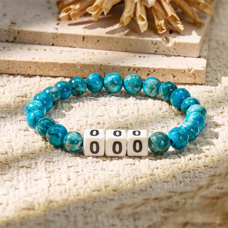 FuAttract Destiny Guidance Calm Clarity Blue Turquoise & Ceramic Angel Numbers Bracelet - 000 - image 9