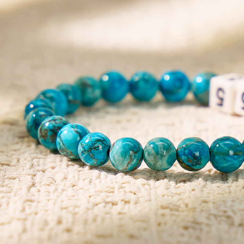 FuAttract Destiny Guidance Calm Clarity Blue Turquoise & Ceramic Angel Numbers Bracelet - image 5