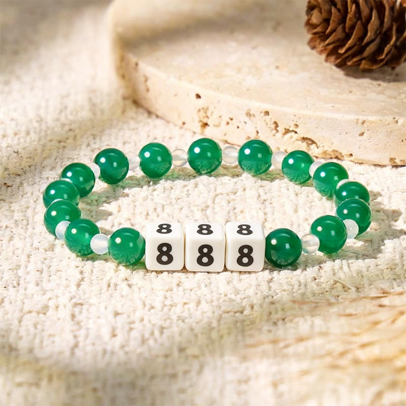 FuAttract Angel Numbers Bracelet – Green & White Agate Ceramic for Destiny Guidance - 888 - image 16