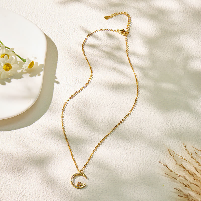 FuAttract Calm Energy Vitality Flow Moon & Star Zircon Pendant Necklace - image 6