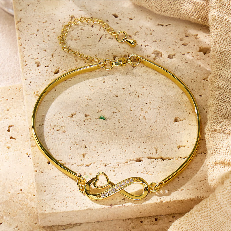 FuAttract Love Self-Love Vitality Flow Infinity & Heart Bracelet - Gold - image 0