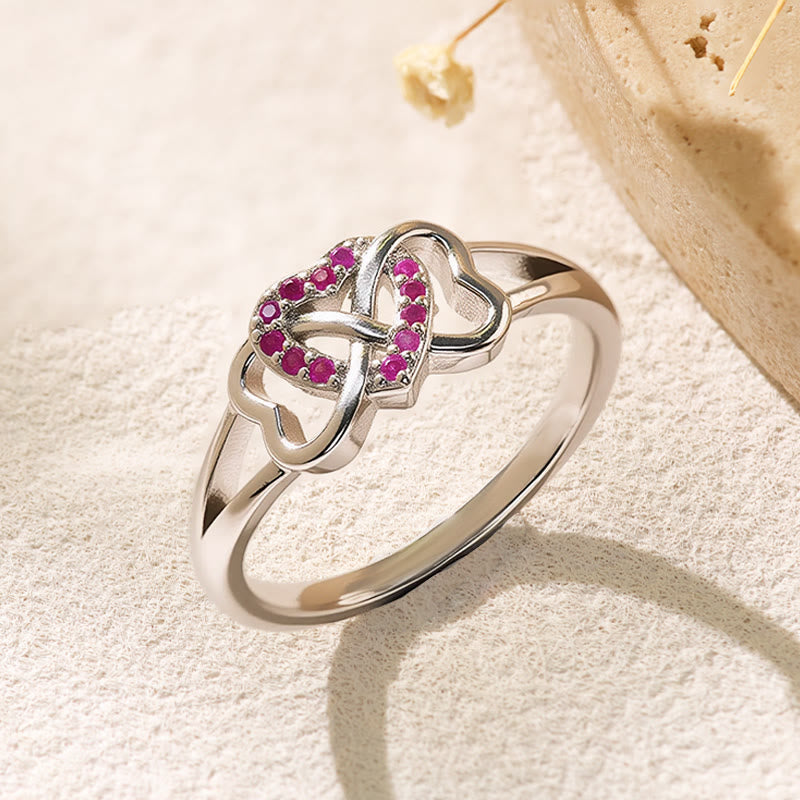 FuAttract Love & Self-Love Emotional Balance Infinity & Heart Zircon Ring - Red - US 12 - image 15