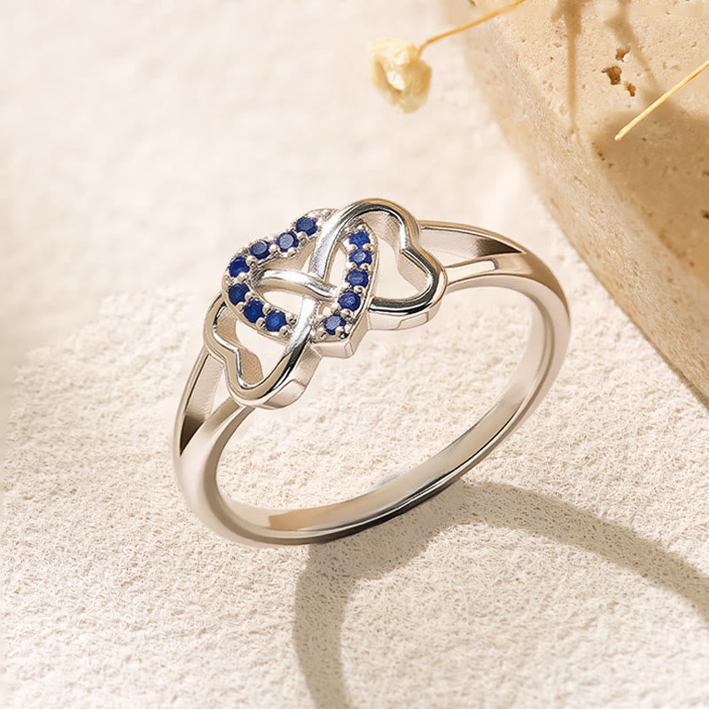 FuAttract Love & Self-Love Emotional Balance Infinity & Heart Zircon Ring - Blue - US 12 - image 11