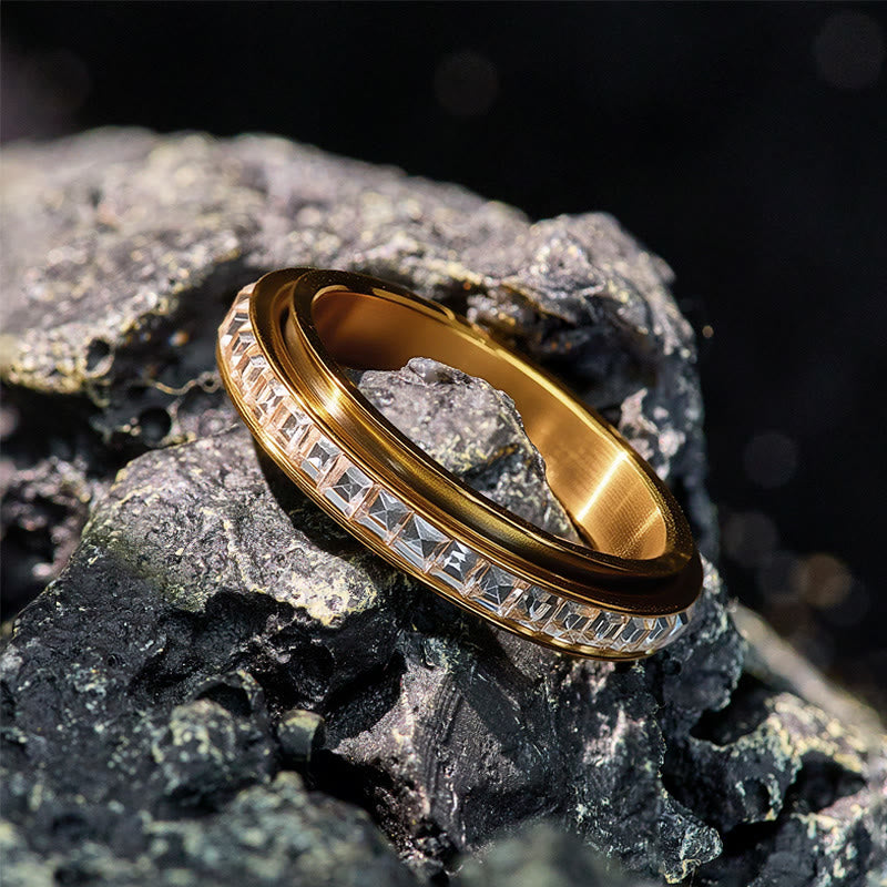 FuAttract Strength Stress Relief Rotating Titanium Steel Spinner Modern Ring - image 6