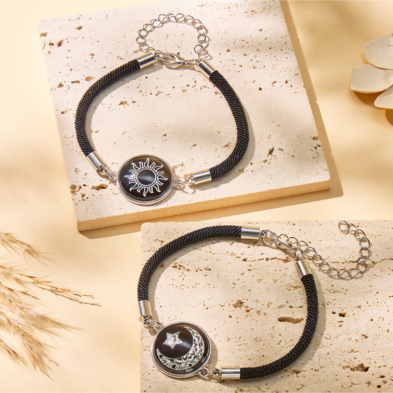 FuAttract Balance Gentle Glow Sun & Crescent Moon Luminous Stone Bracelet Set - image 1