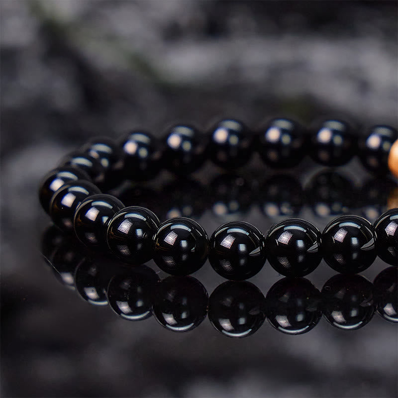 FuAttract Angel Numbers Black Obsidian Zircon Bracelet –Protection & Clarity - image 5