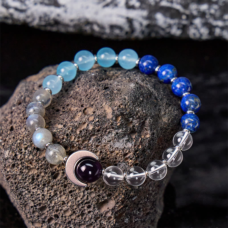 FuAttract Crescent Moon Multi-Stone Energy Bracelet – Calm & Intuition - image 2