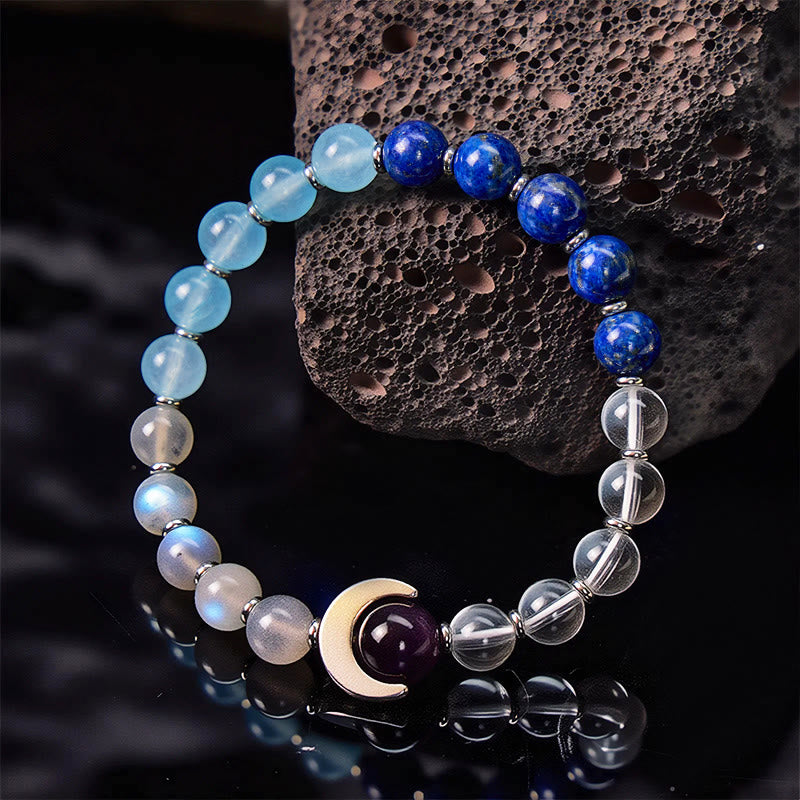 FuAttract Crescent Moon Multi-Stone Energy Bracelet – Calm & Intuition - image 1