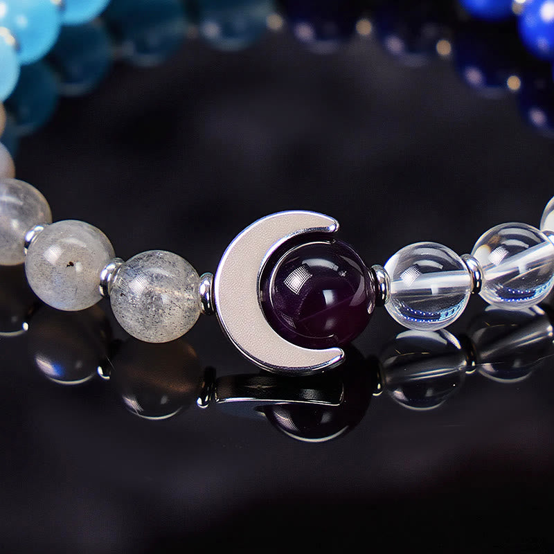 FuAttract Crescent Moon Multi-Stone Energy Bracelet – Calm & Intuition - image 4