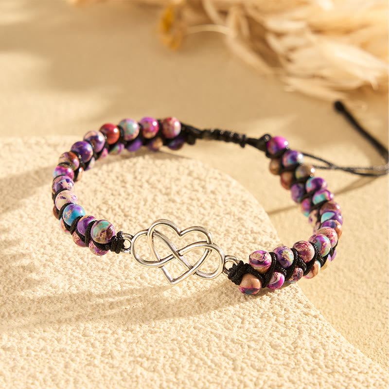 FuAttract Love Balance Strength Heart Infinity Purple Imperial Jasper Bracelet - image 1