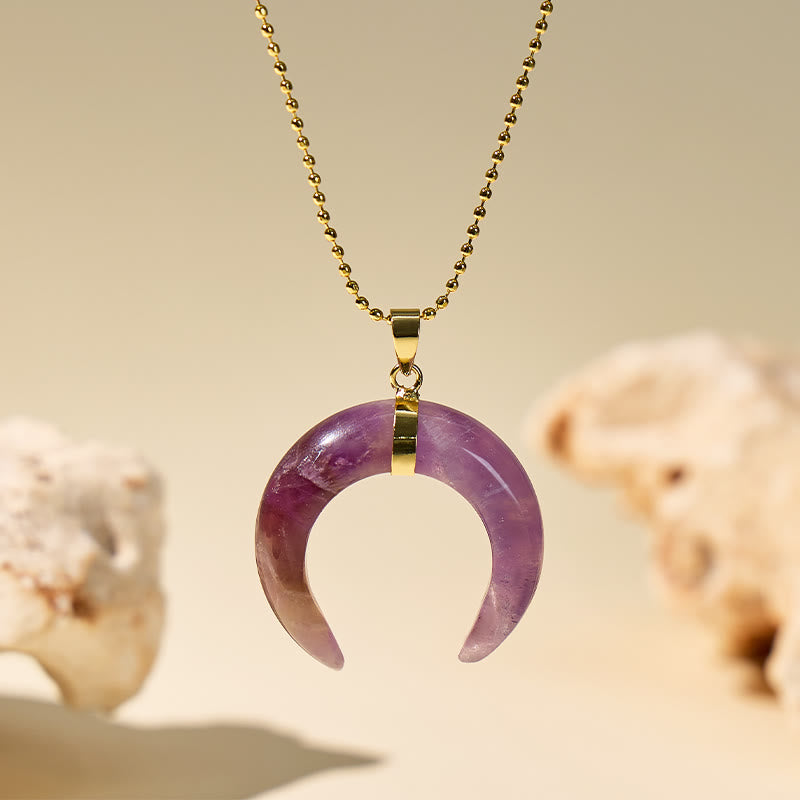 FuAttract Calm Love Intuition & Spiritual Balance Crescent Moon Multi-Stone Necklace - image 2