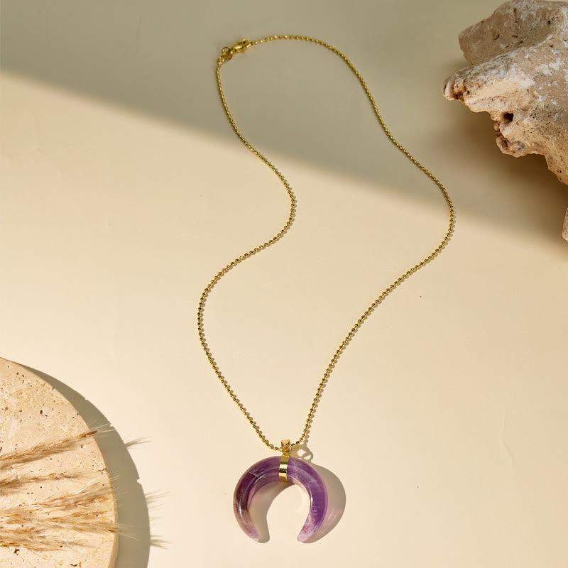 FuAttract Calm Love Intuition & Spiritual Balance Crescent Moon Multi-Stone Necklace - image 6