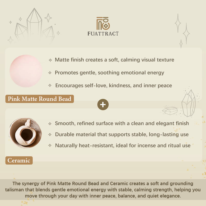 FuAttract Destiny & Emotional Balance Angel Numbers Pink Matte Ceramic Bracelet - image 8