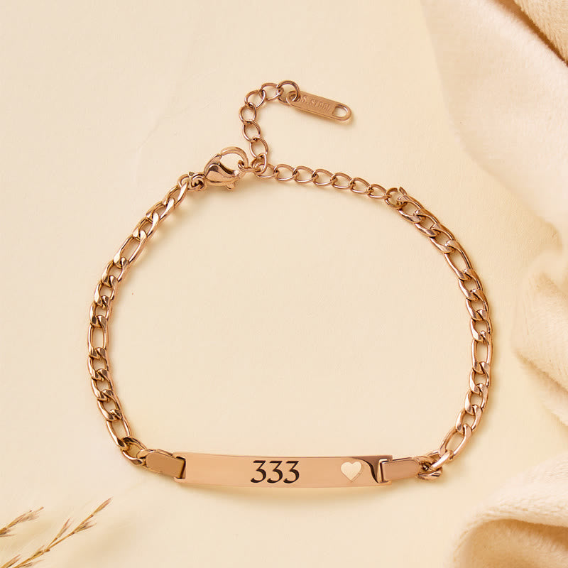 FuAttract Angel Numbers Stainless Steel Bracelet – Destiny Guidance Modern Strength - Rose Gold - 333 - image 6