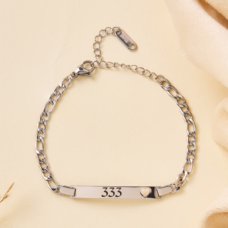 FuAttract Angel Numbers Stainless Steel Bracelet – Destiny Guidance Modern Strength - Silver - 333 - image 7